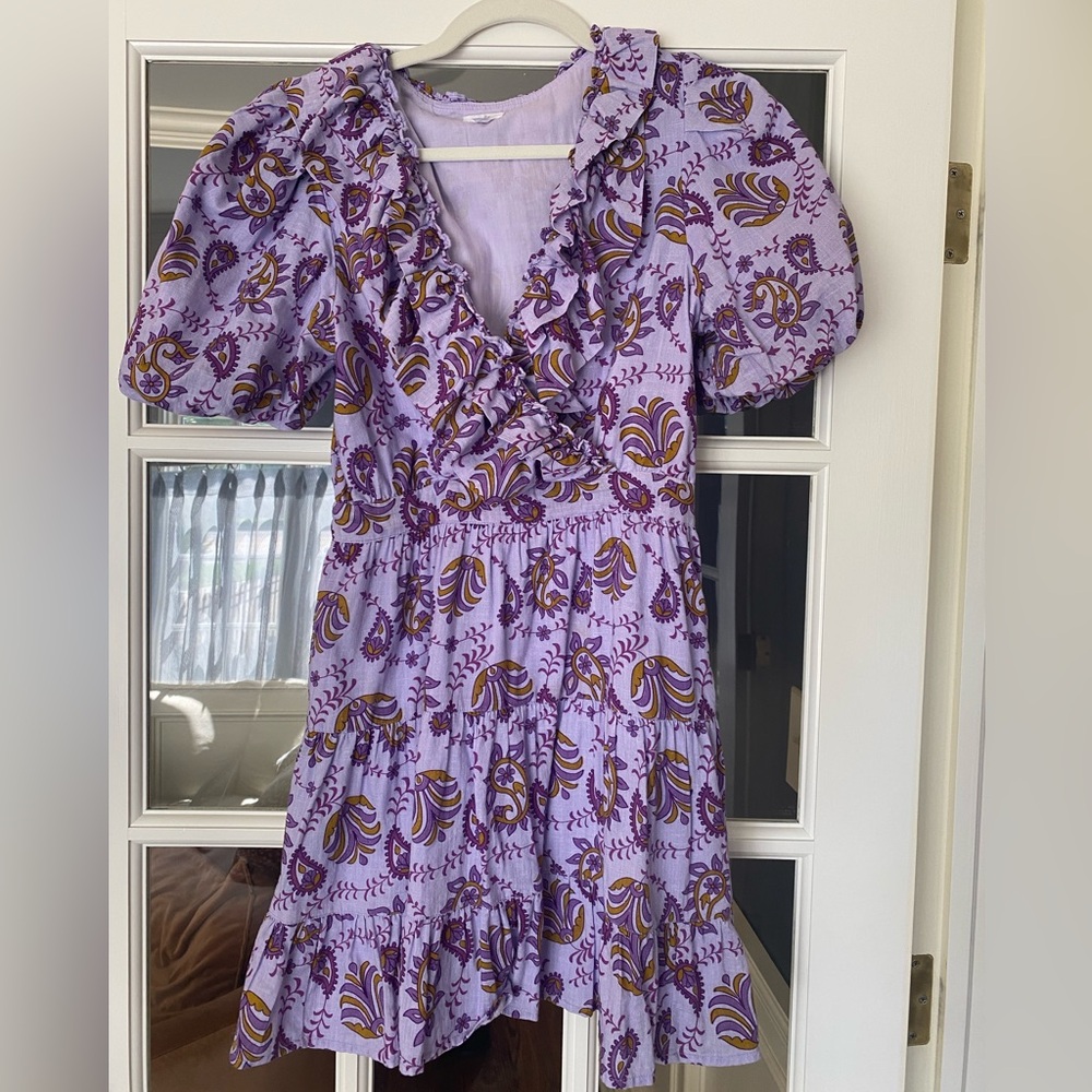 Purple Ruffle Mini Dress